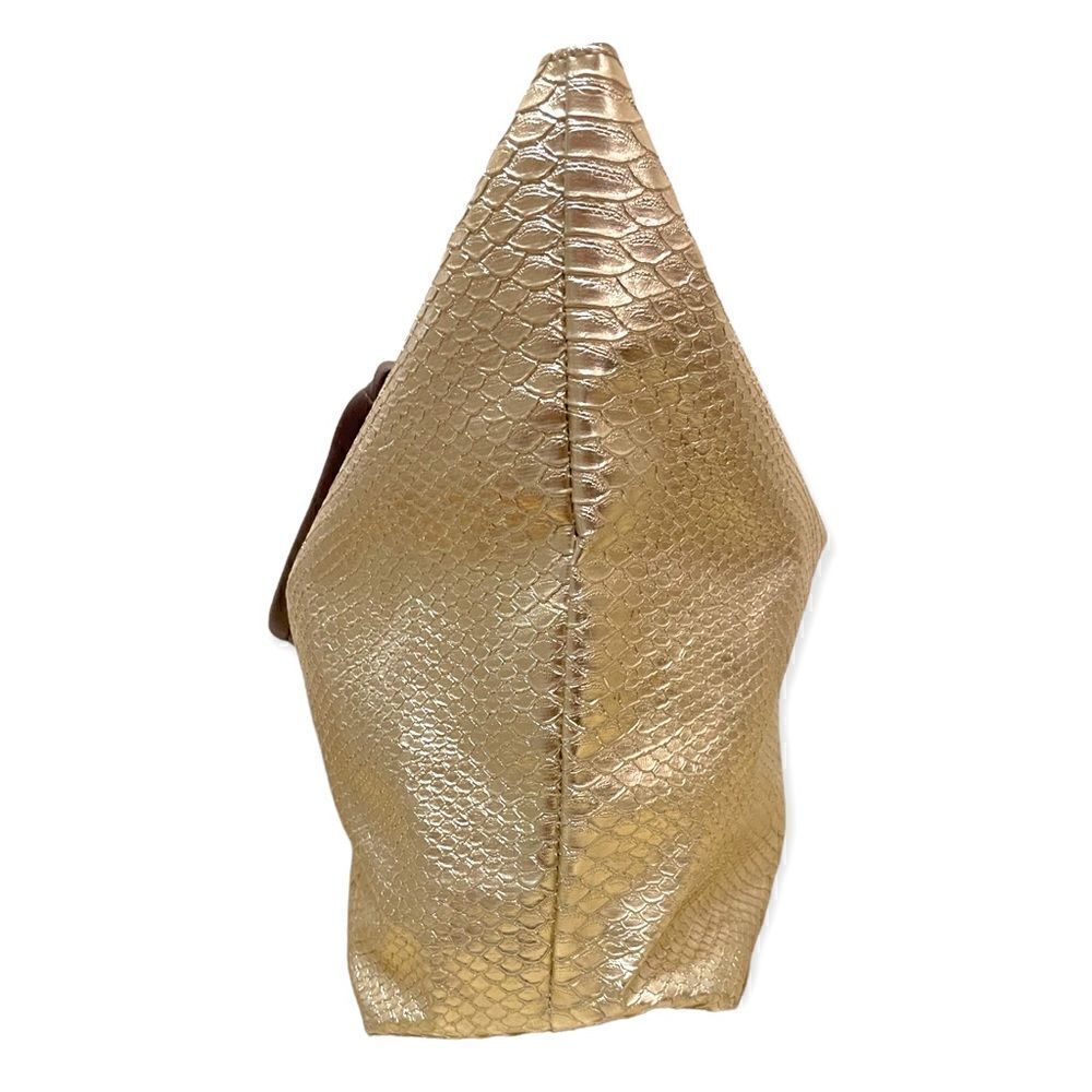 NEIMAN MARCUS Gold Python Embossed Tote - Picture 5 of 10